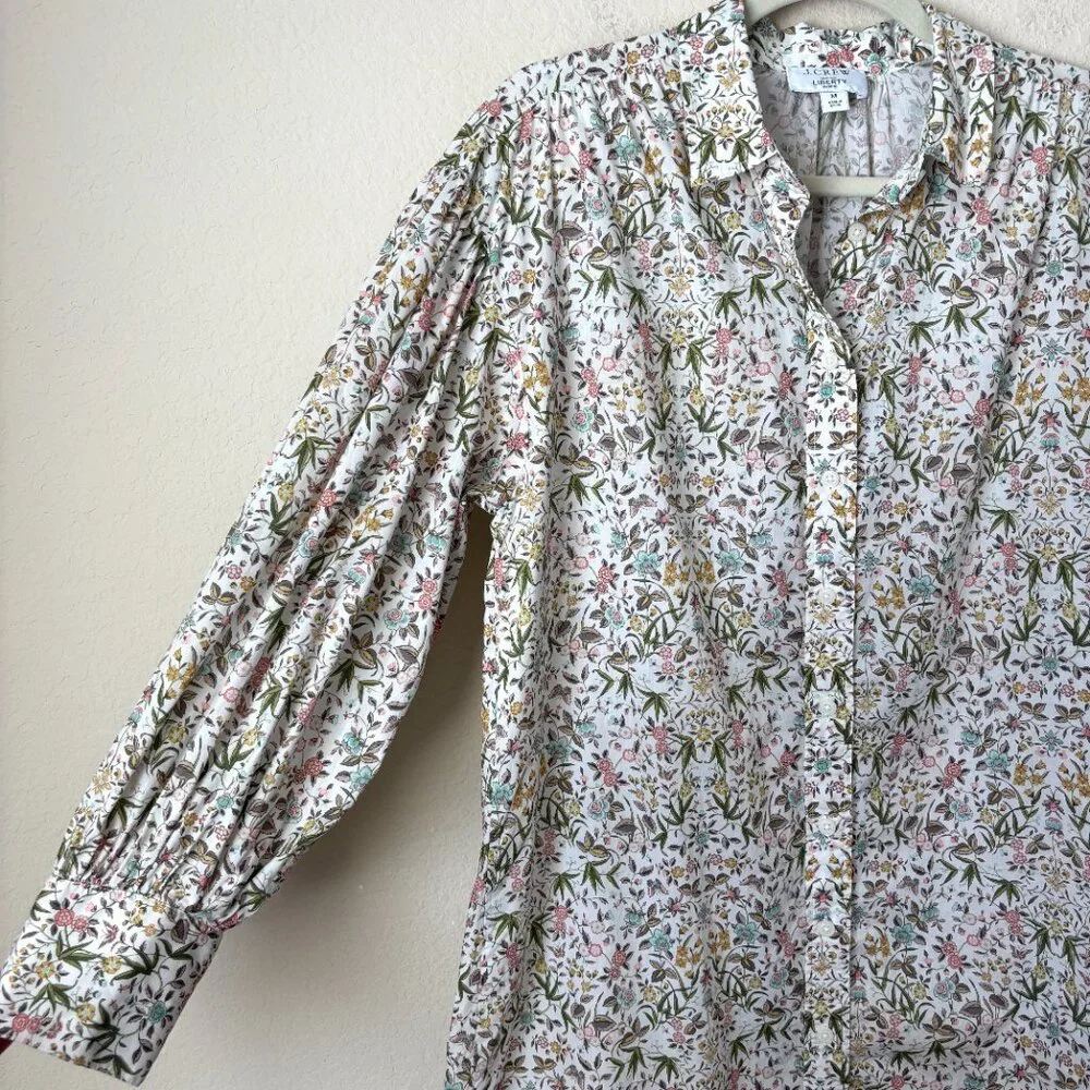 J. Crew Puff-Sleeve Mini Shirt-Dress in Liberty® Tapestry Floral - Picture 7 of 12